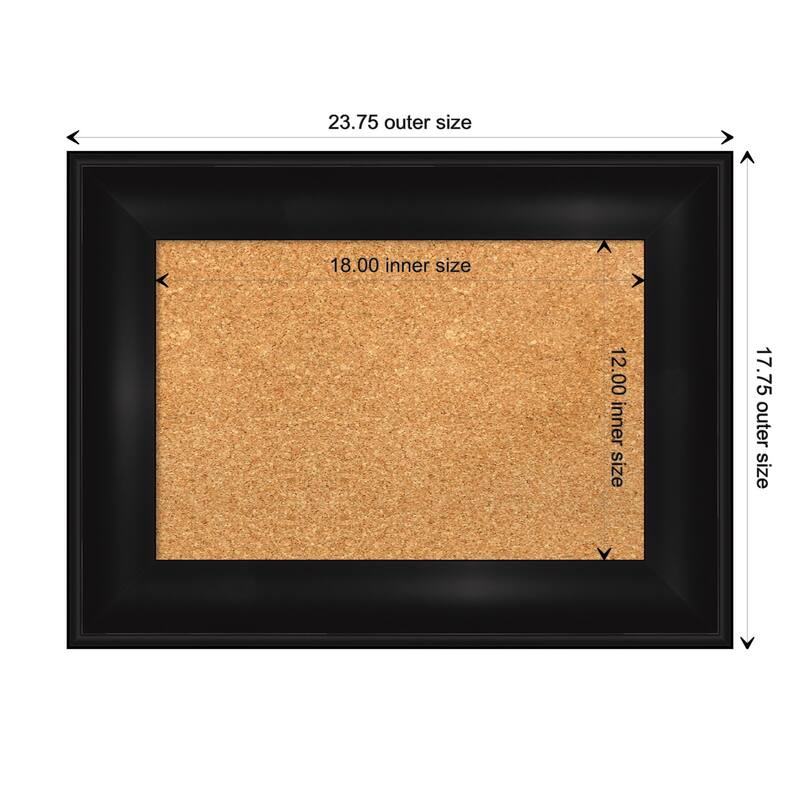 Grand Black Framed Cork Bulletin Memo Board