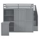 preview thumbnail 11 of 22, Multi-Functional Full Size Bunk Bed with Transformative Wardrobe Space, Integrated Workspace and Shelves, Space-saving