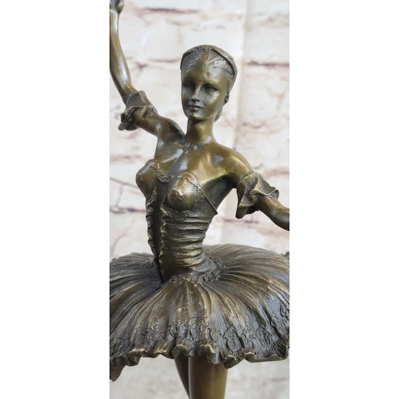 Graceful Ballerina Ballet Wearing Tutu Dance Cl Dancer Bronze Sculpture Decor