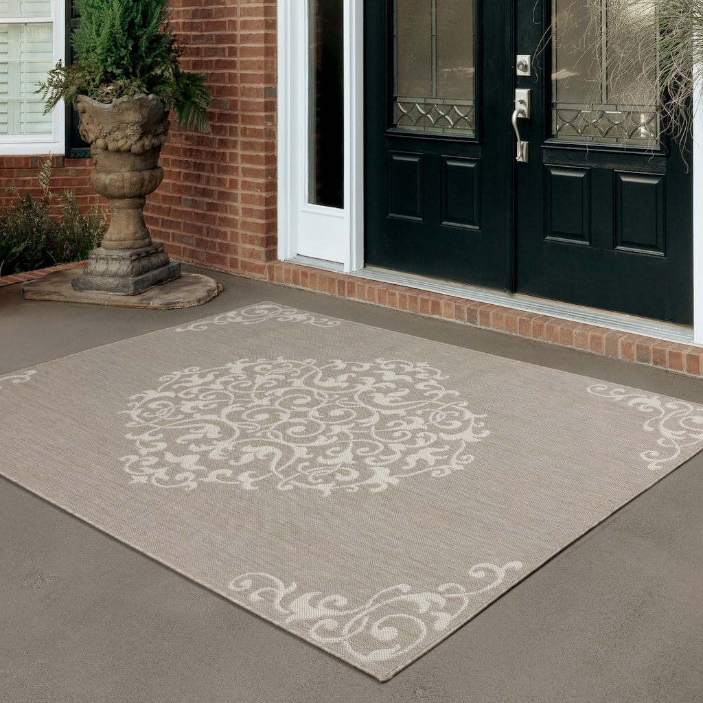 Vista Home Palmetto Center Medallion Indoor/ Outdoor Area Rug