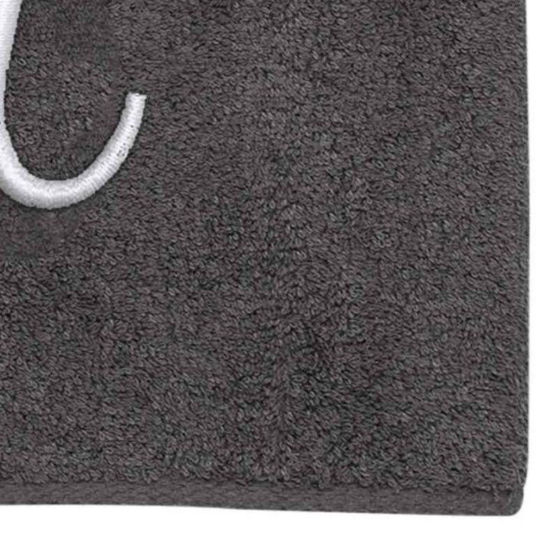 Avanti Linens Granite/Silver Script Monogram Bath Towel Letter H - Bath Towel
