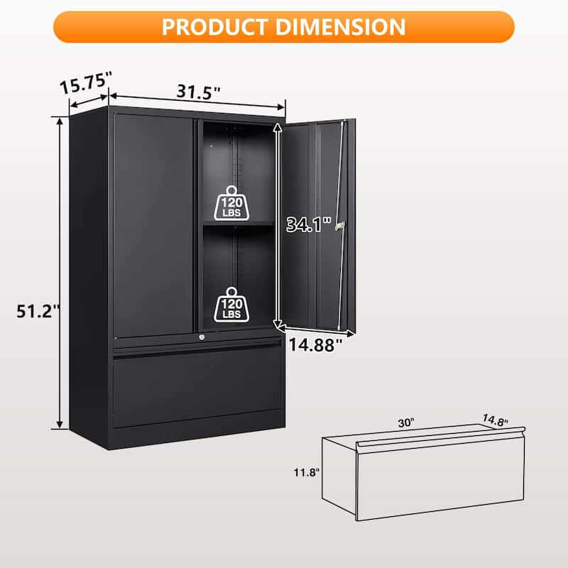 Modern File Cabinets for Home Office with Drawers - N/A