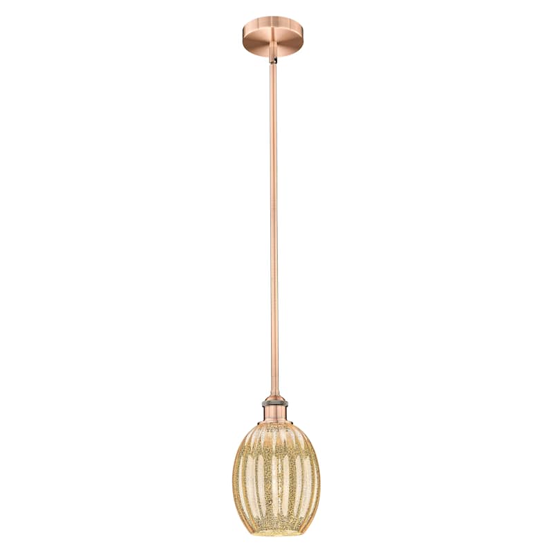 Innovations Lighting Endless Possibilities Edison - Preston - 1 Light 6" Bulb Shade Stem Hung Mini Pendant - Mercury/Antique Copper