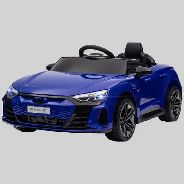slide 2 of 4, Kids Audi RS E-Tron GT 12V Ride-On Car, Electric Vehicle for Boys & Girls, 3.1 MPH, Remote Control, Music, Lights, Suspension Dark Blue