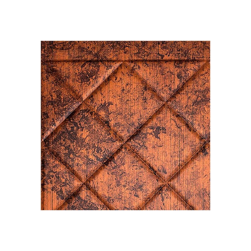 FASÄDE Quilted Decorative Vinyl Backsplash Panel - 6x6 Inch Sample - Moonstone Copper
