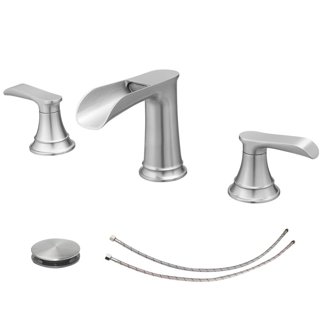Topcraft Two Handle Waterfall Bathroom Faucet with Pop-Up Drainer