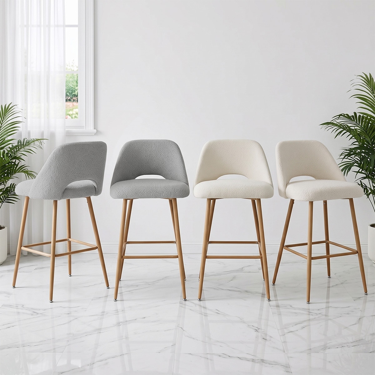 27" Boucle Counter Stool (Set of 3)