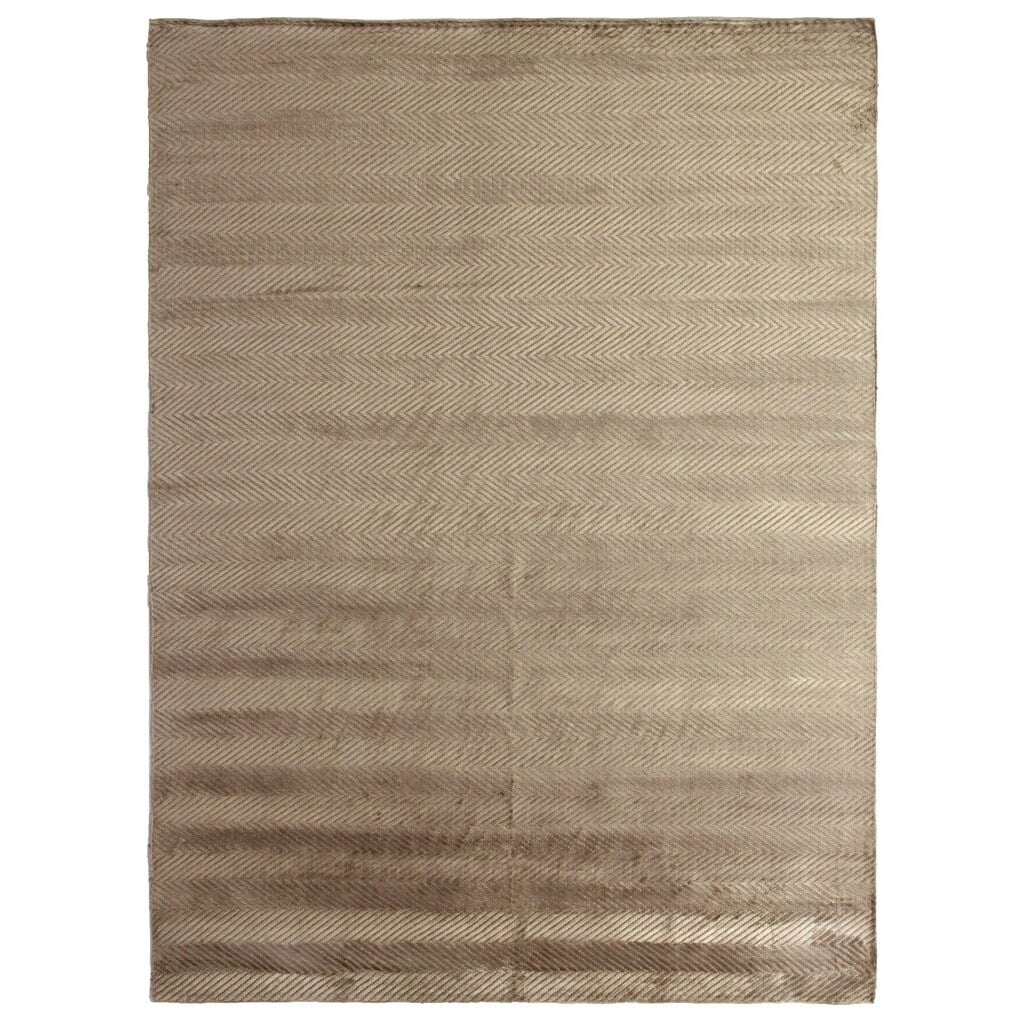 Exquisite Rugs Herringbone Khaki Viscose Rug (6' x 9'). - 6' x 9'