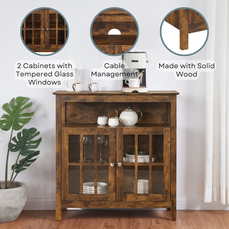 Convenience Concepts Big Sur Highboy 40 inch TV Stand with Storage Cabinets