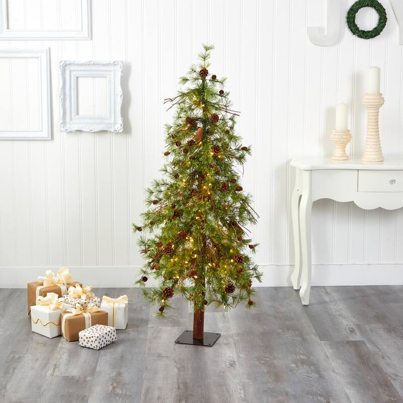 5' Wyoming Alpine Christmas Tree with 100 Clear LED - Green