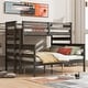 preview thumbnail 1 of 24, Convertible Wood Twin XL Over Queen Bunk Bed with Ladder Grey - Queen