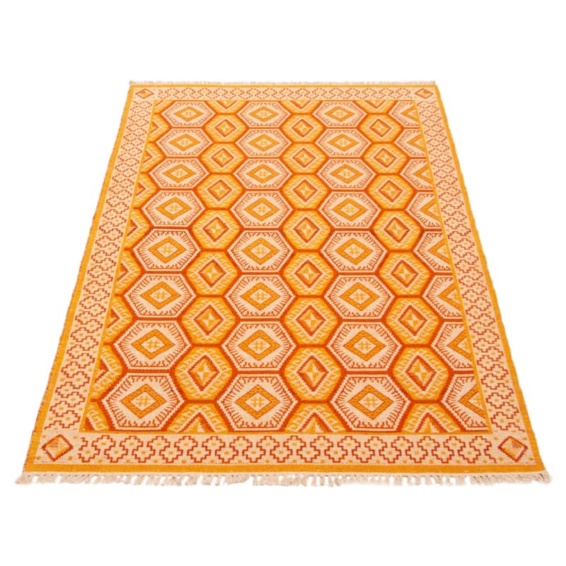Ankara Orange Kilim 5'0" x 8'1" - 5'0 x 8'1