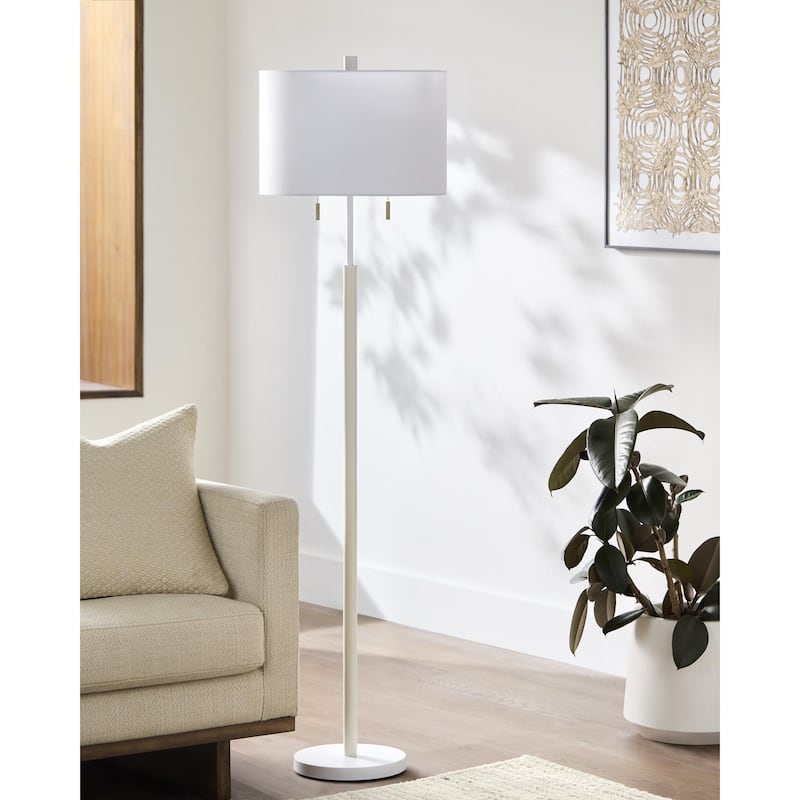 Livabliss Dame Modern Accent Floor Lamp - 62"H x 16"W x 16"D - White