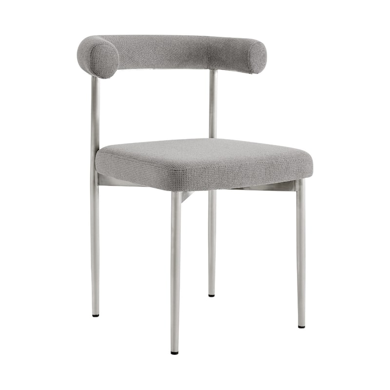 Set of 2 Upholstered Open Back Dining Chairs with Metal Legs - 20.50” x 23.50” x 30.50”