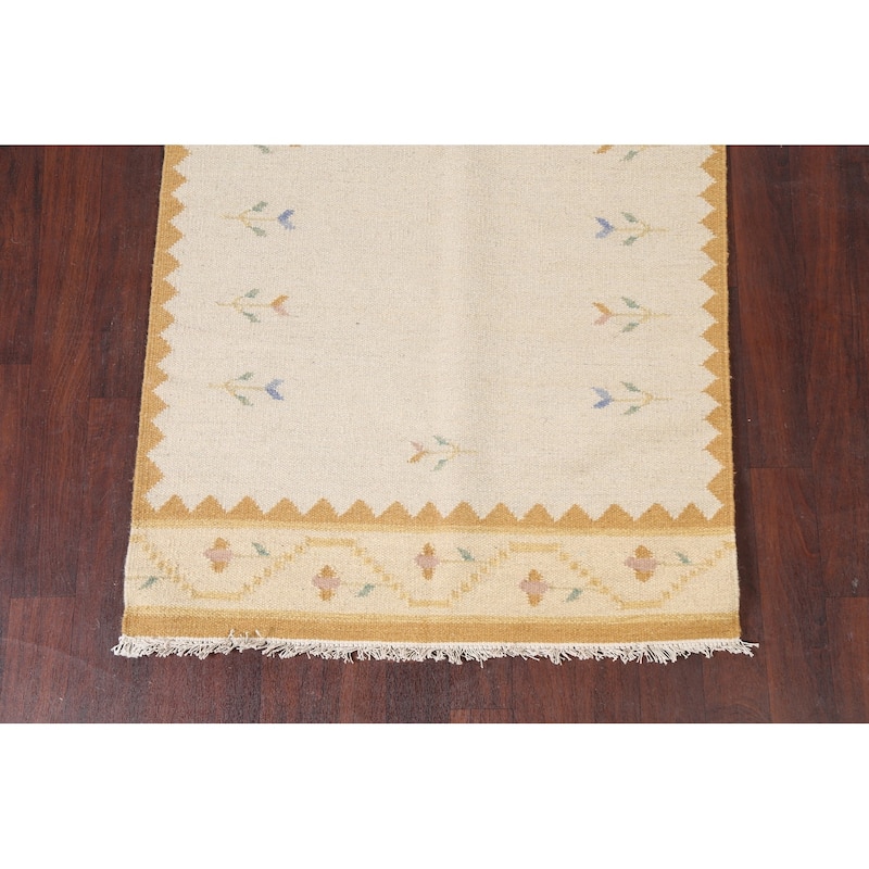 Tribal Kilim Oriental Wool Area Rug Flat-weave Home Decor Carpet - 4'0" x 5'11"