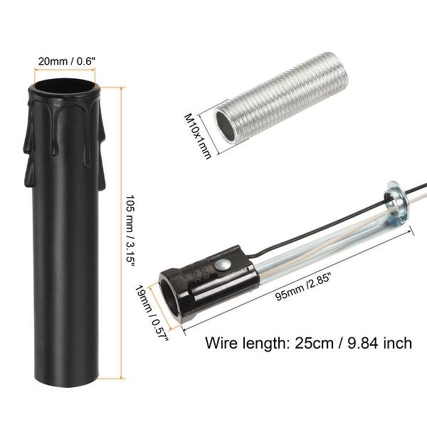 Chandelier Light Socket Kit for Candelabra Lamp Base with Wire Candle