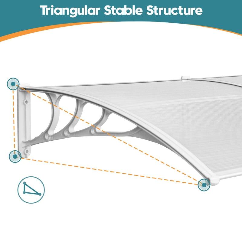 MCombo 40×120 Window Awning with Polycarbonate Board, 4012