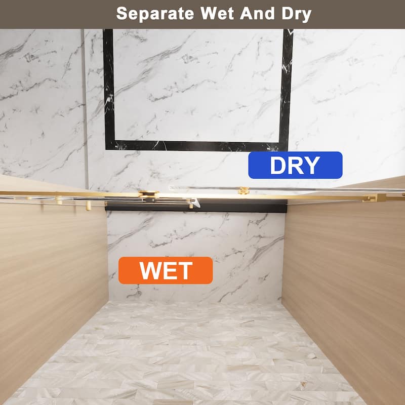 60" x 76" Sliding Frameless Shower Door - 60'' x 0.38'' x 76''