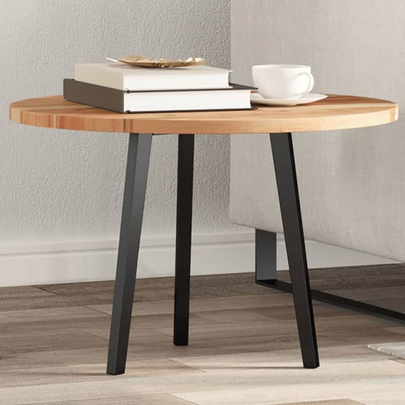 vidaXL Table Top Natural wood Solid acacia wood 24 in diameter Durable - 24 x 24 x 0.8 in