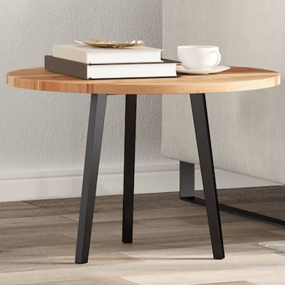 vidaXL Table Top Natural wood Solid acacia wood 24 in diameter Durable - 24 x 24 x 0.8 in