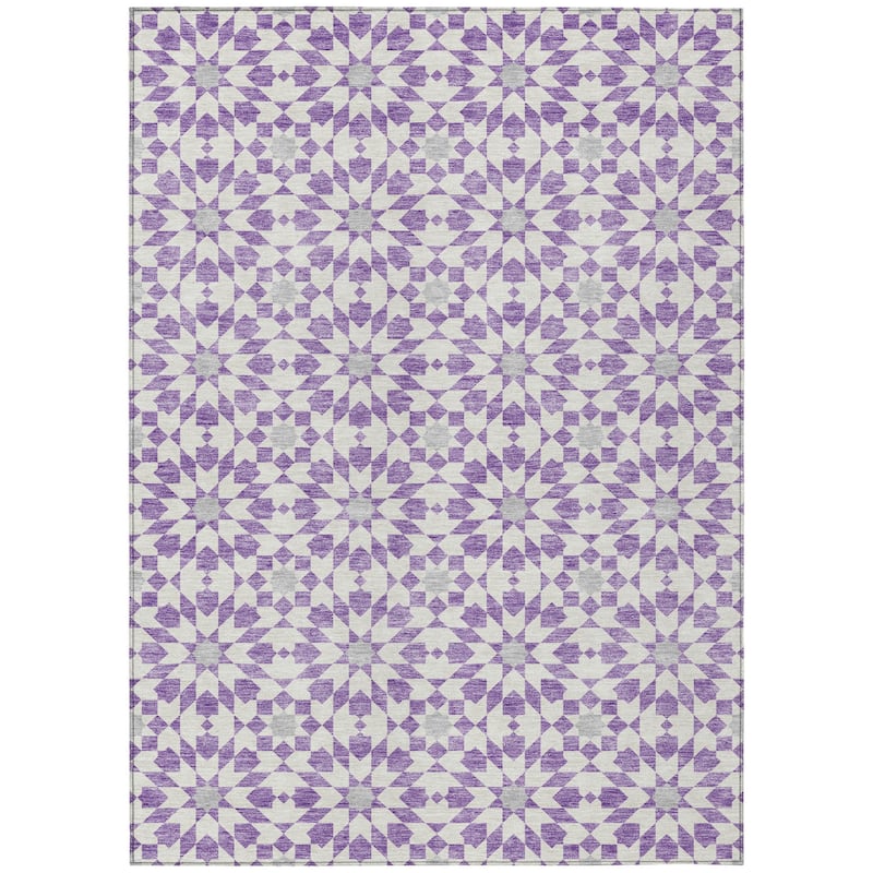 HomeRoots Floral Medallion Transitional Rectangle Outdoor Rug