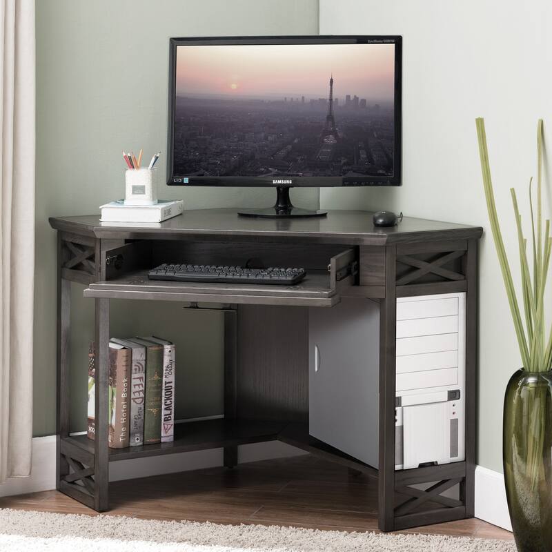 Boho Computer Desk with Drawer - Oak Finish Writing Table, 48" L x 24" W - Modern Office Desk