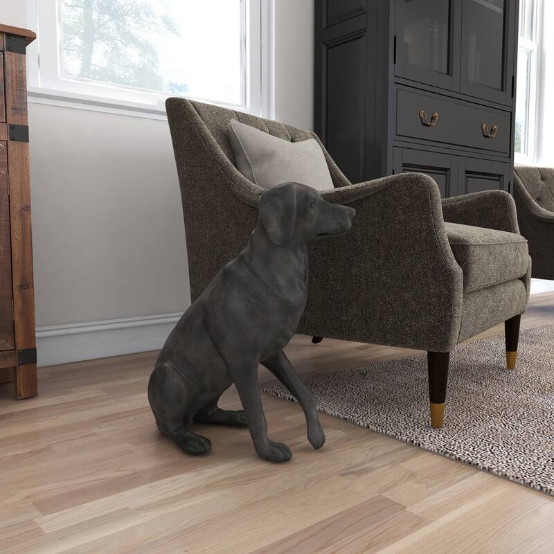 Brown Polystone Dog Decorative Sculpture