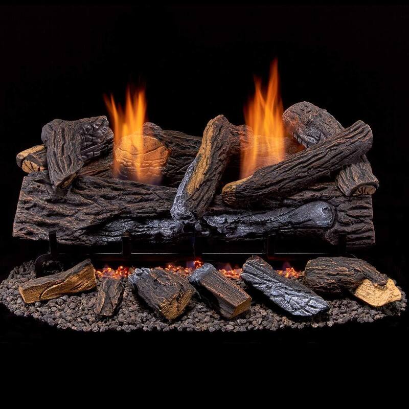Duluth Forge DLS-24T 24" 33,000 BTU Vent Free Dual Fuel Log Set - Stacked Red Oak
