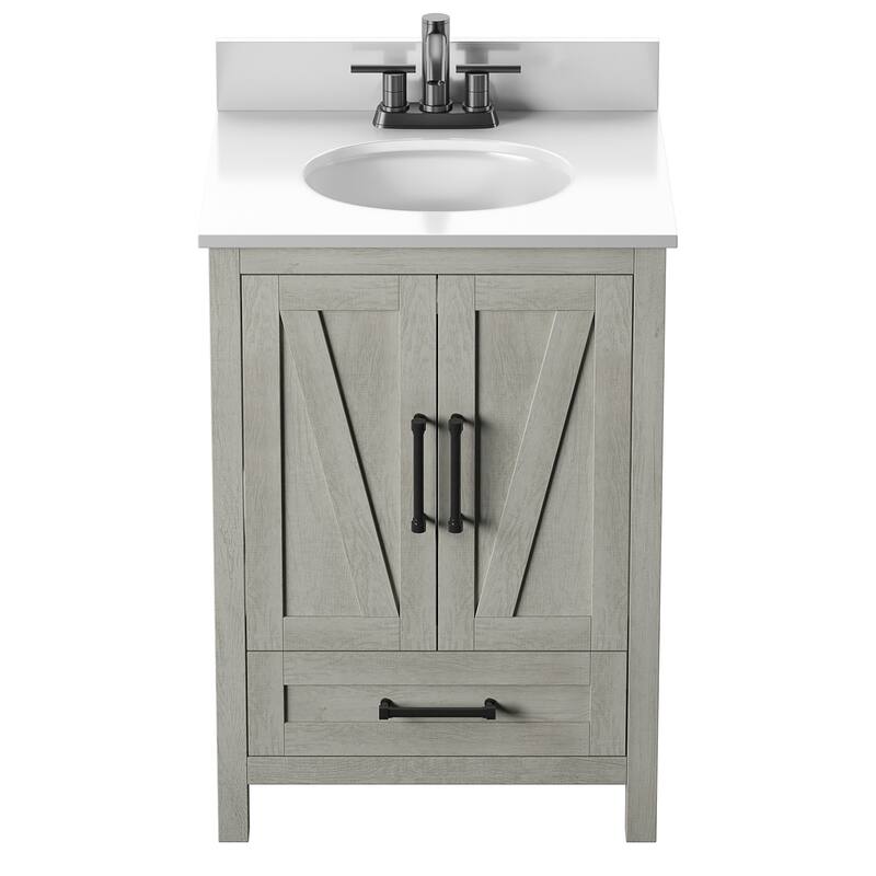 24" Single Bathroom Vanity with Lower Drawer