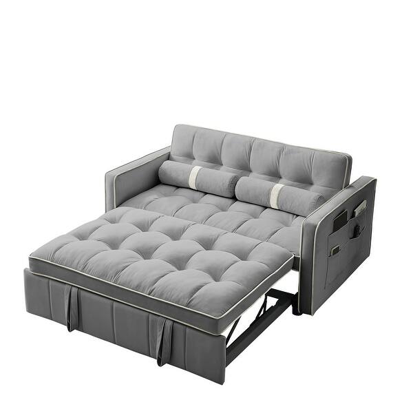 Sleep Sofa Bed with side pockets, Adjsutable Backrest and Lumbar
