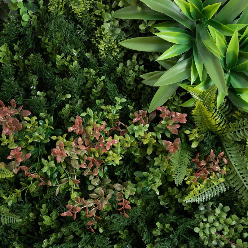 Amazon Rainforest Artificial Living Wall Panel with Black Frame - 38" - Green