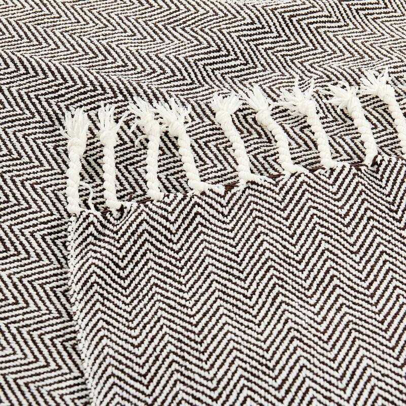 Extra Cozy Chevron Knit Throw Super Soft Knitted Blanket for Couch