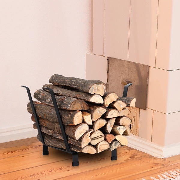 Fireplace top log bin