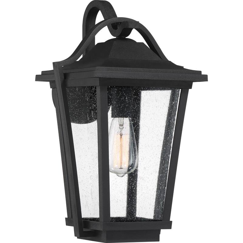 Roseto Dakota Single Light 18" Tall Outdoor Wall Sconce - Earth Black
