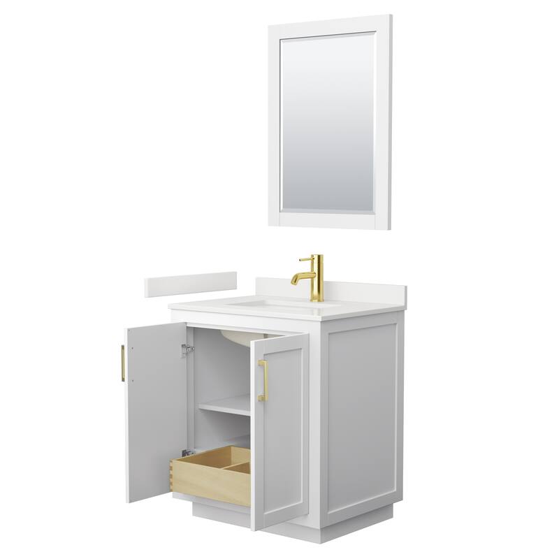 Miranda 30-inch Single Vanity, Quartz Top, 24-inch Mirror