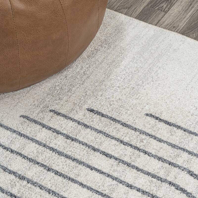 JONATHAN Y Hiero Geometric Modern Low-Pile Machine-Washable Cream/Terra Area Rug