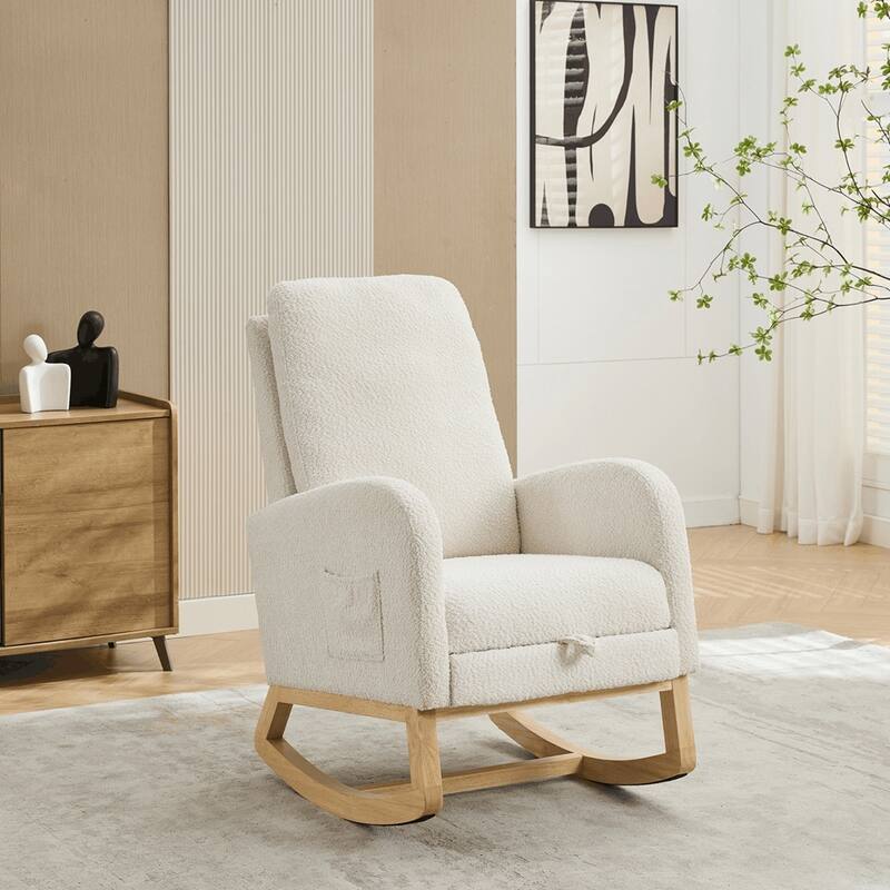25.4"W Rocking Chair for Nursery - Ivory