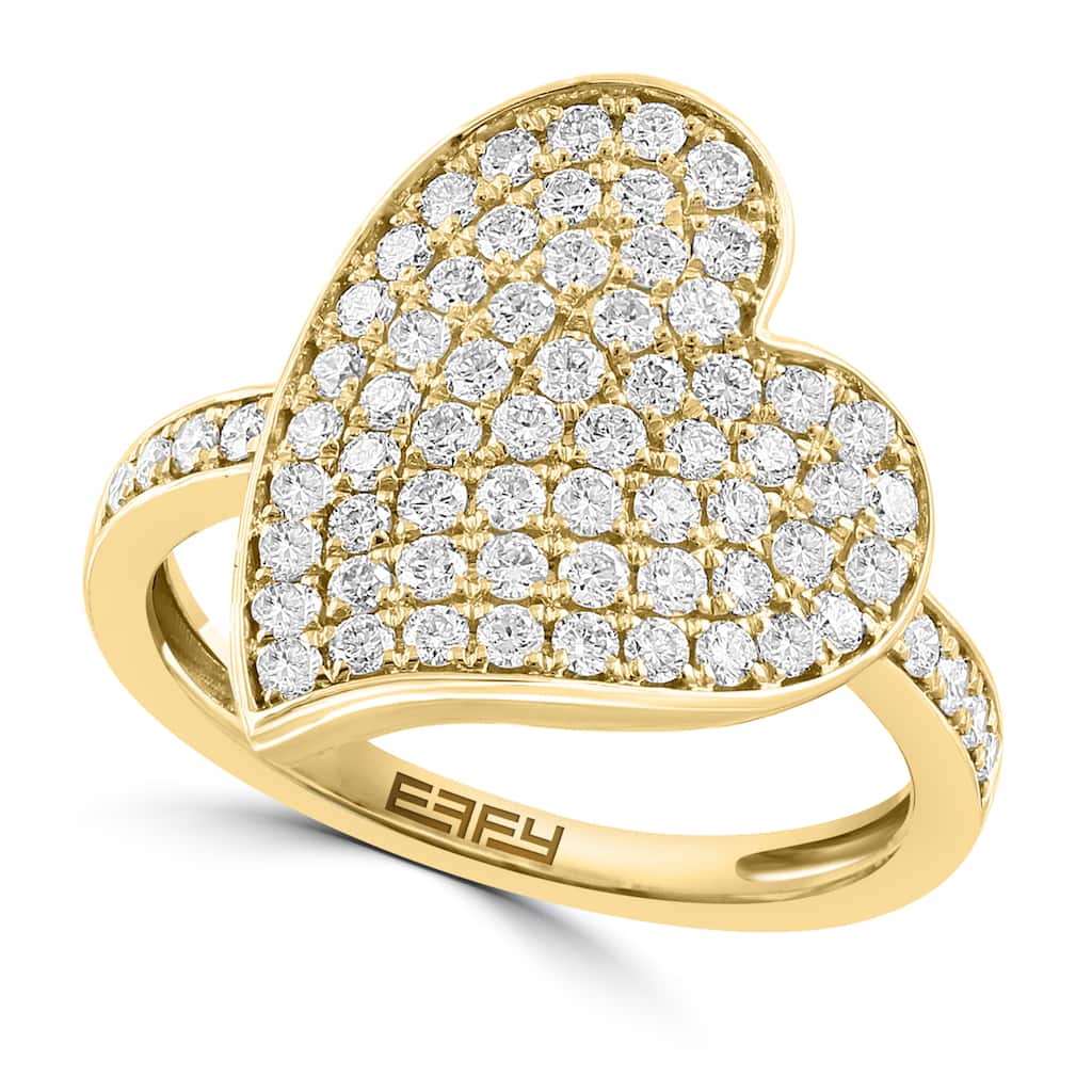 Effy Women's 14K Yellow Gold Heart Diamond Ring