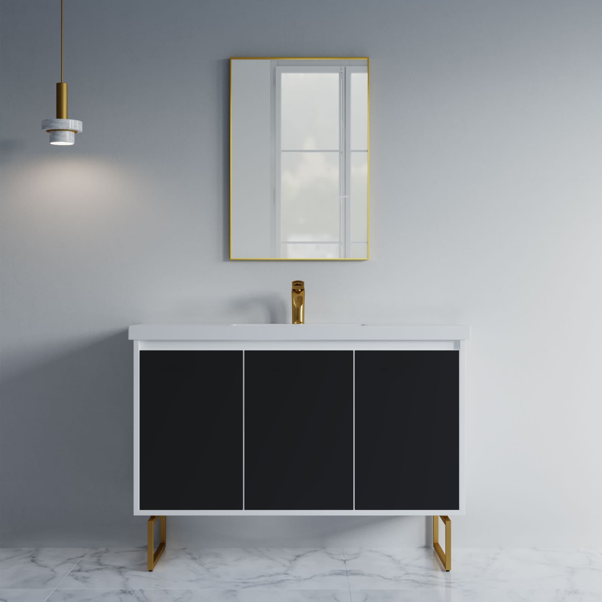 Kennan 48" Single Bathroom Vanity Set with Rectangle Legs
