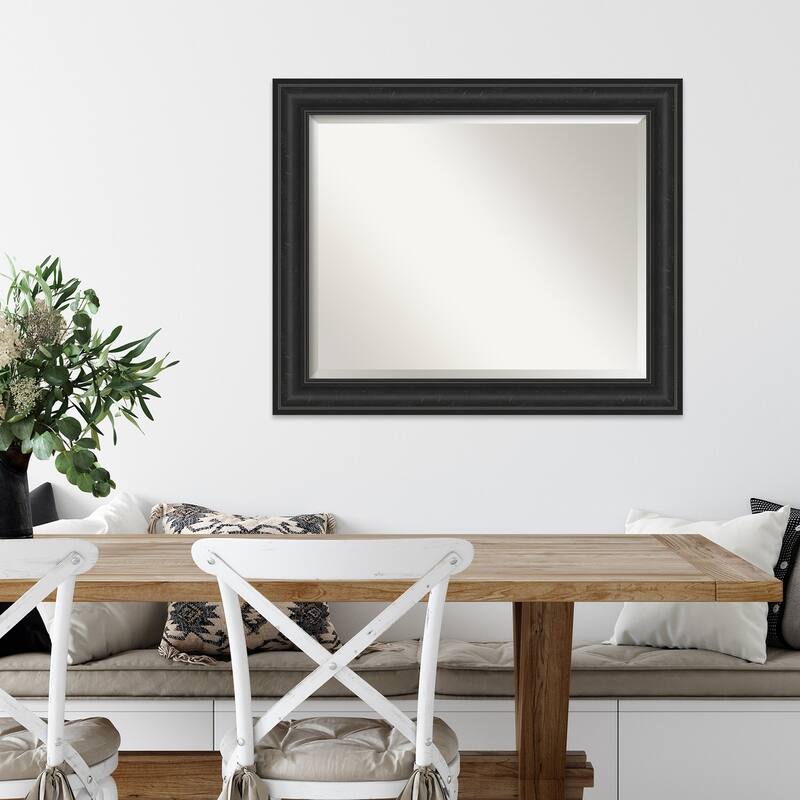 Beveled Wall Mirror - Shipwreck Black Frame