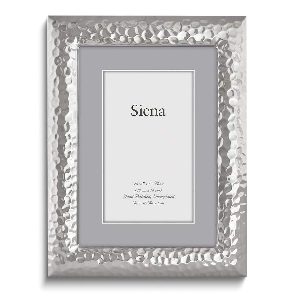 Curata Silver-Plated Tarnish-Resistant Hammered 5x7 Photo Frame