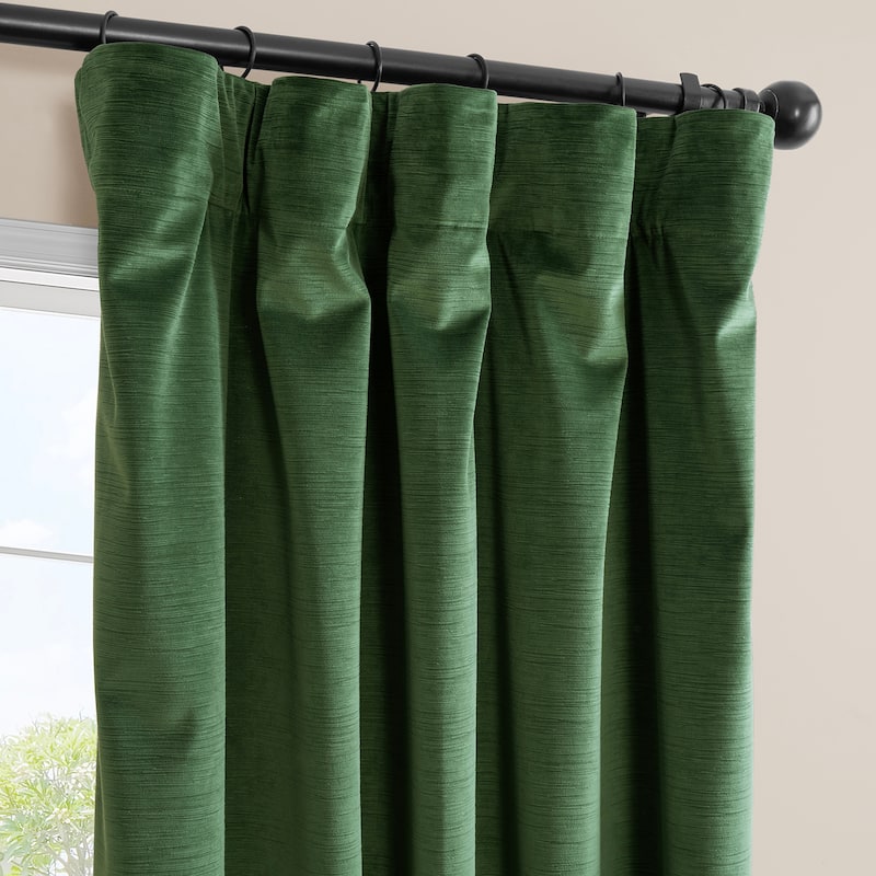 Exclusive Fabrics Ravello Burnout Velvet Curtains (1 Panel) Room Darkening Curtains For Bedroom & Living Room Curtains