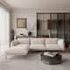Option L shaped(3 seats+1 ottoman)tan