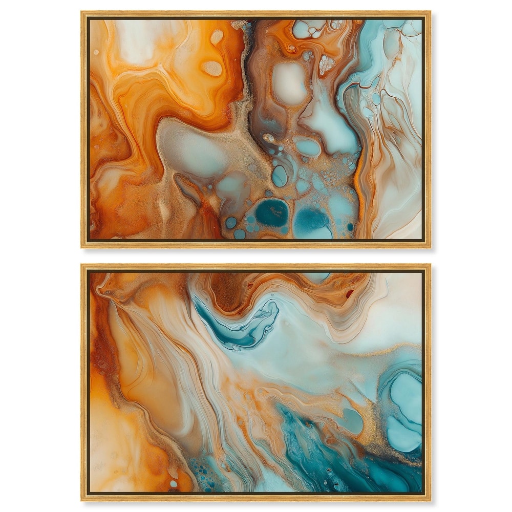 Marbled Flow Canvas Set of 2 by Art Remedy