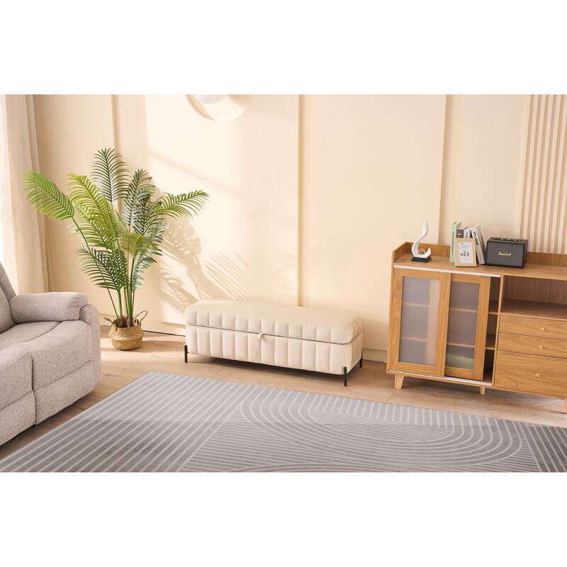 49.21"Wide Velvet Storage Soft Bench for Living Room, Entryway and Bedroom