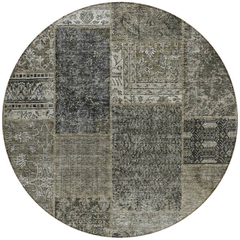 HomeRoots Patchwork Transitional Rectangle Outdoor Rug