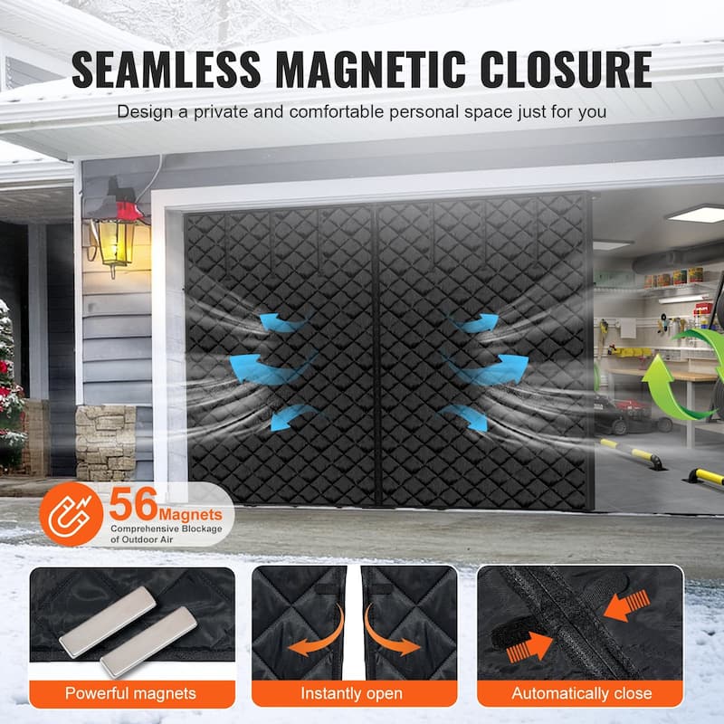 Garage Door Screen for Winter 10.3 x 8.14 ft Garage Door Insulation Kit - Multi