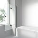 preview thumbnail 7 of 8, i-Homare 35 in. W x 55 in. H Frameless Tempered Glass Tub Door