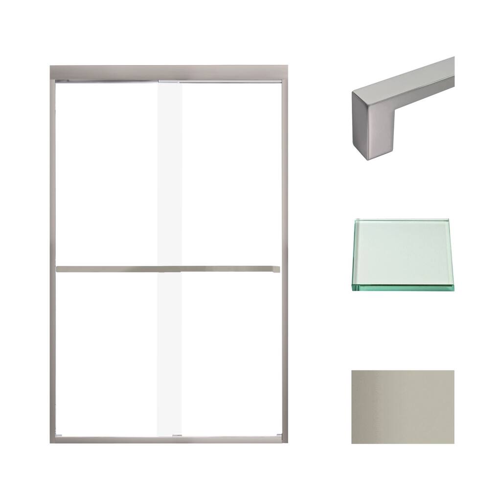 Transolid FBPT487608C-S 76" High x 47" Wide Bypass Frameless Shower