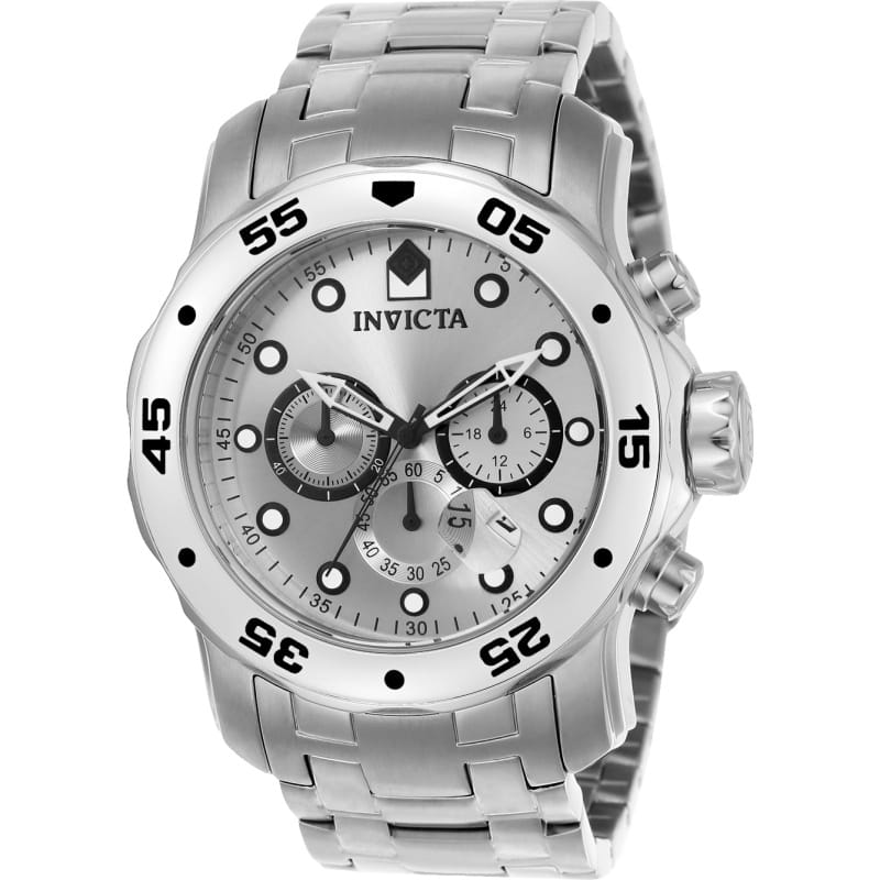 Invicta Men's 0071 Pro Diver Quartz Chronograph Silver Dial Watch